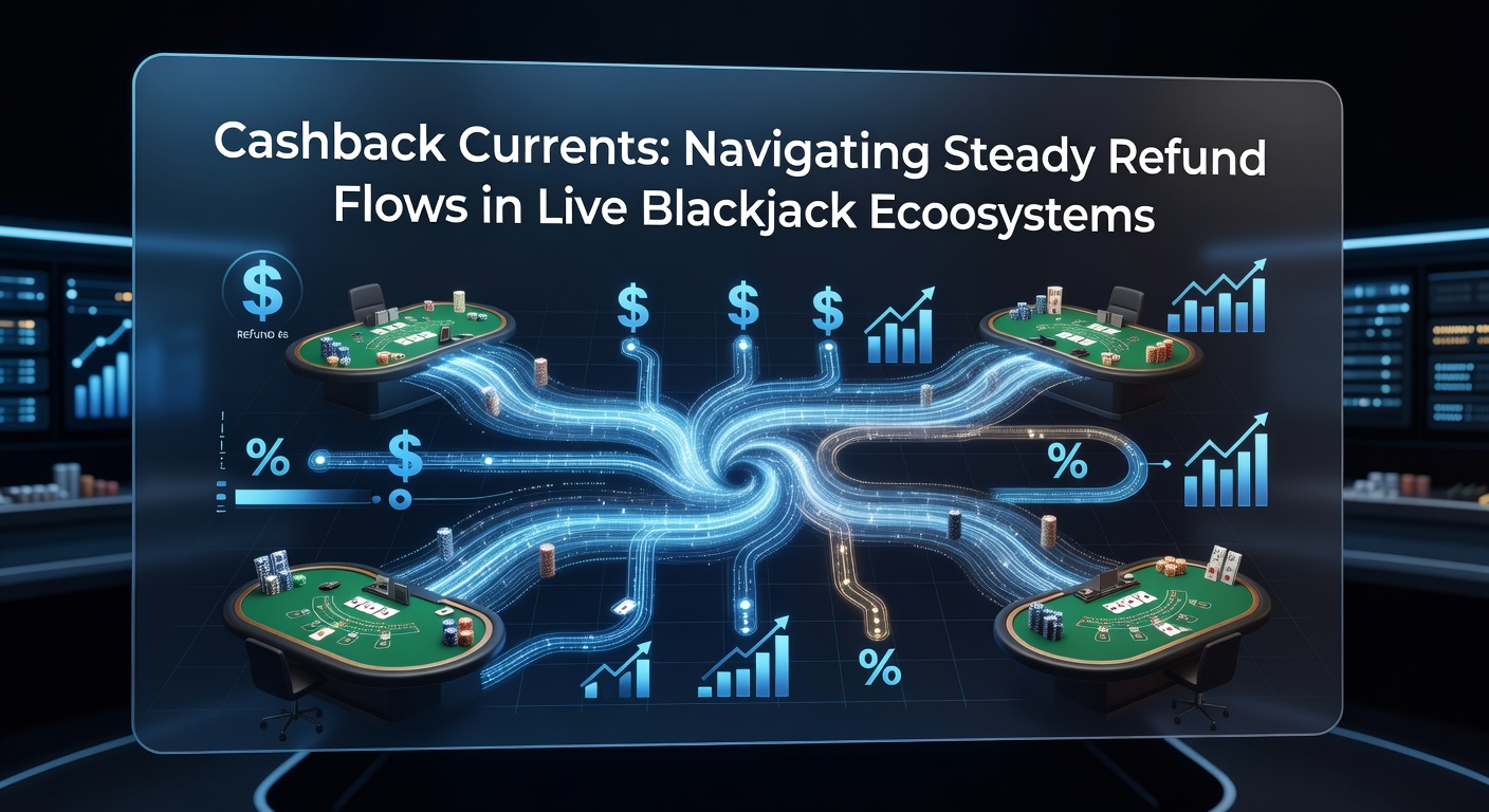 Detaillierte Infografik zu Cashback-Berechnungen in Live-Blackjack, mit Balkendiagrammen zu Prozentsätzen und Flussdiagrammen für Refunds