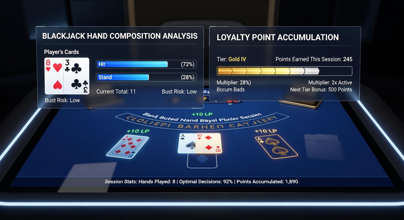 Digitale Blackjack-Tische mit Handanalysen und Treuepunkte-Anzeigen auf modernen Plattformen